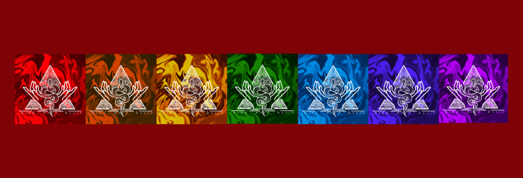 Mind move magic logo in chakra colours